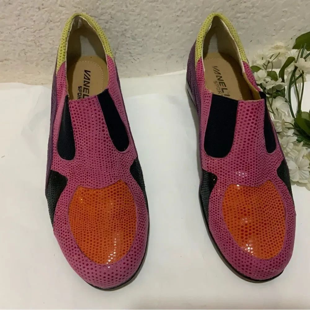 Vaneli Shoe Attie Suede Slip On Sneaker Pink Black womens size 7.5
